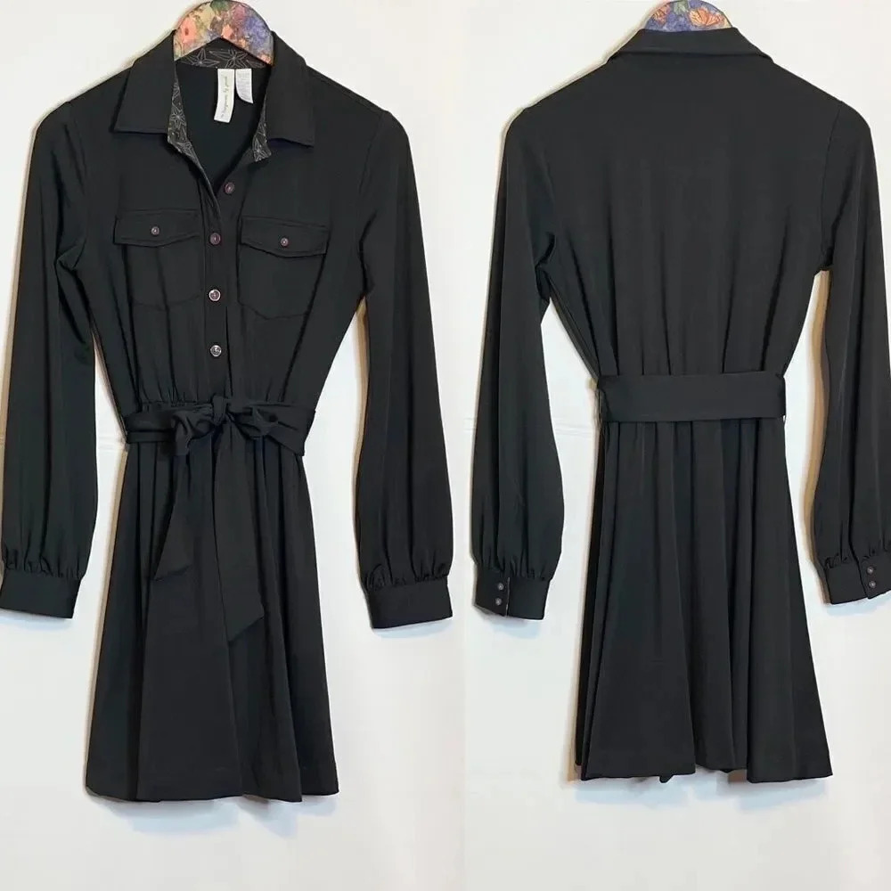 Matilda Jane Paint By Numbers Ink Blot Dress Small Long Sleeve Hemmed 35” Length - Picture 4 of 8